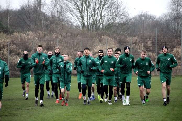 VfB beim Anschwitzen