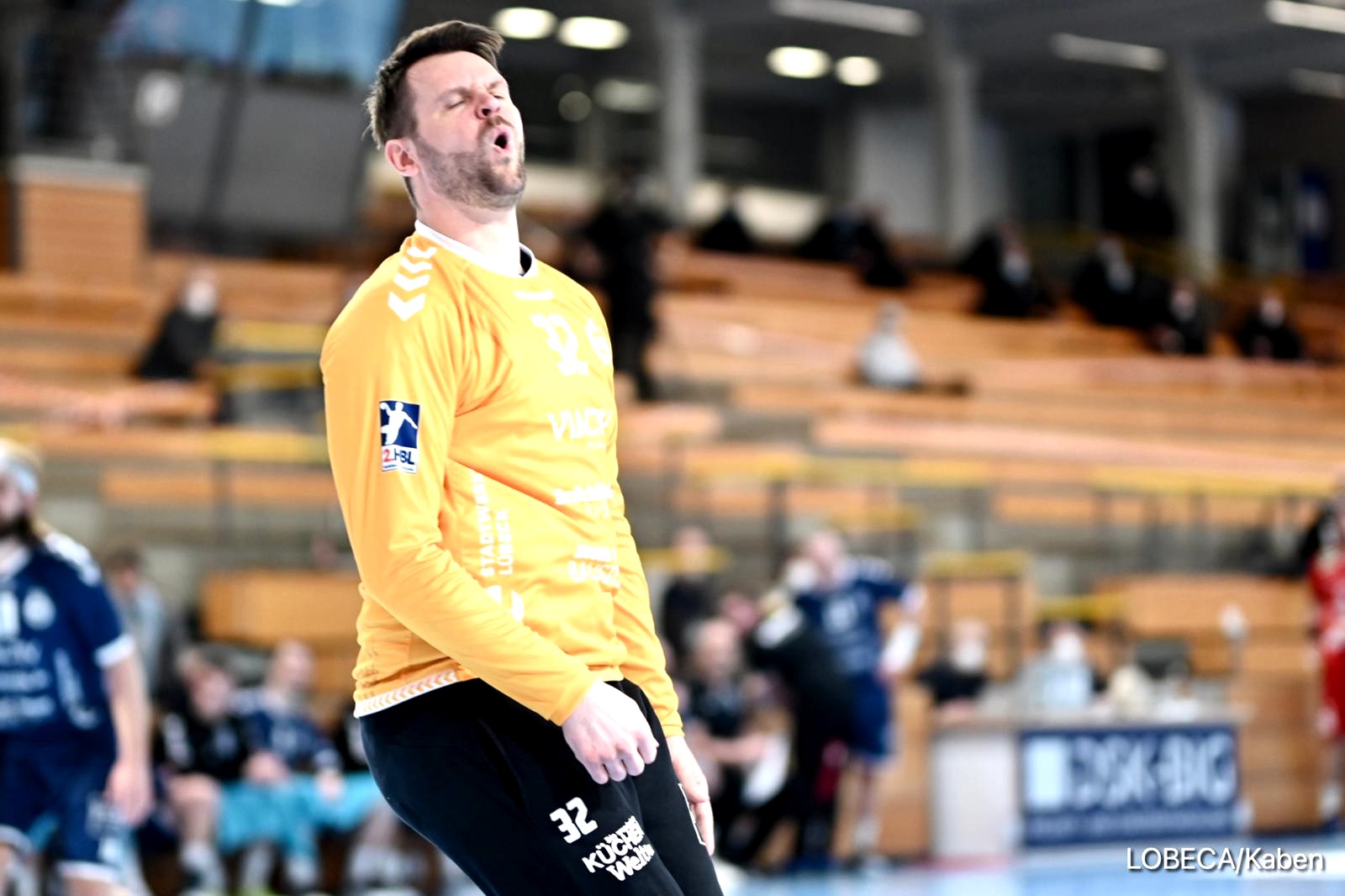 Dennis Klockmann ärgert sich, VfL Lübeck-Schwartau. Foto Kaben