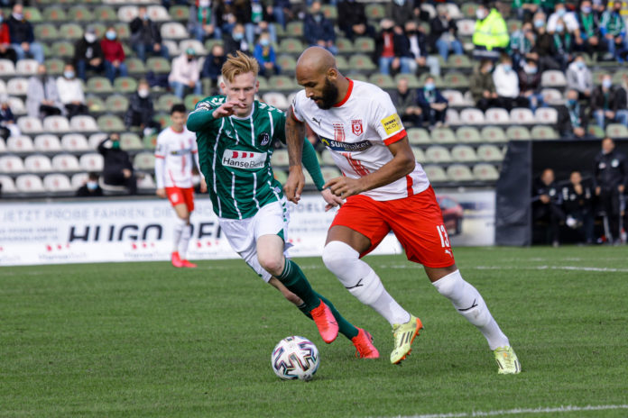 Terrence Boyd, VfB Lübeck vs. Hallescher FC 2-3. Foto Raasch