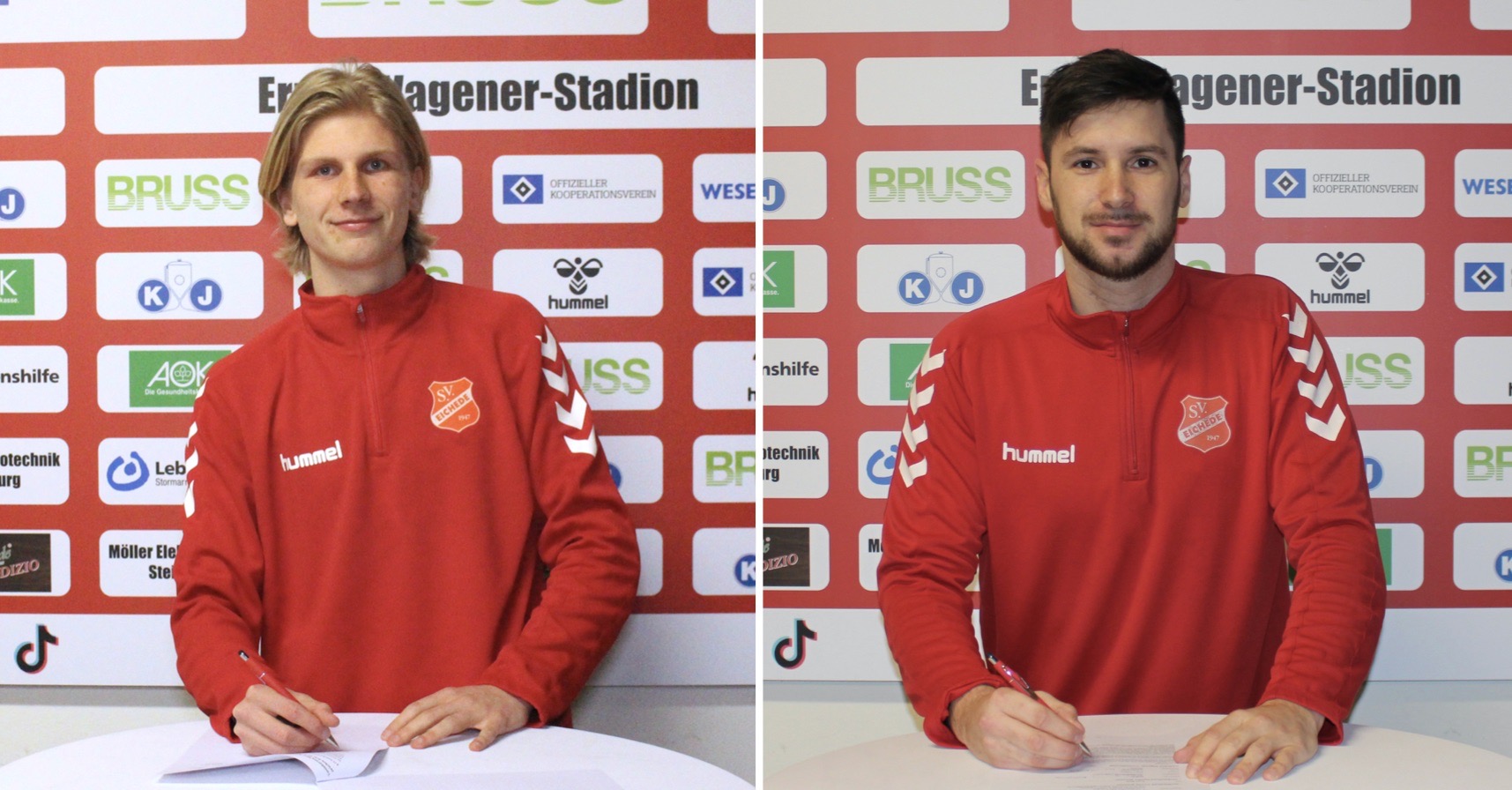 Lasse Lahrtz und Michel Thomä verlängern Vertrag beim SV Eichede. Foto hfr