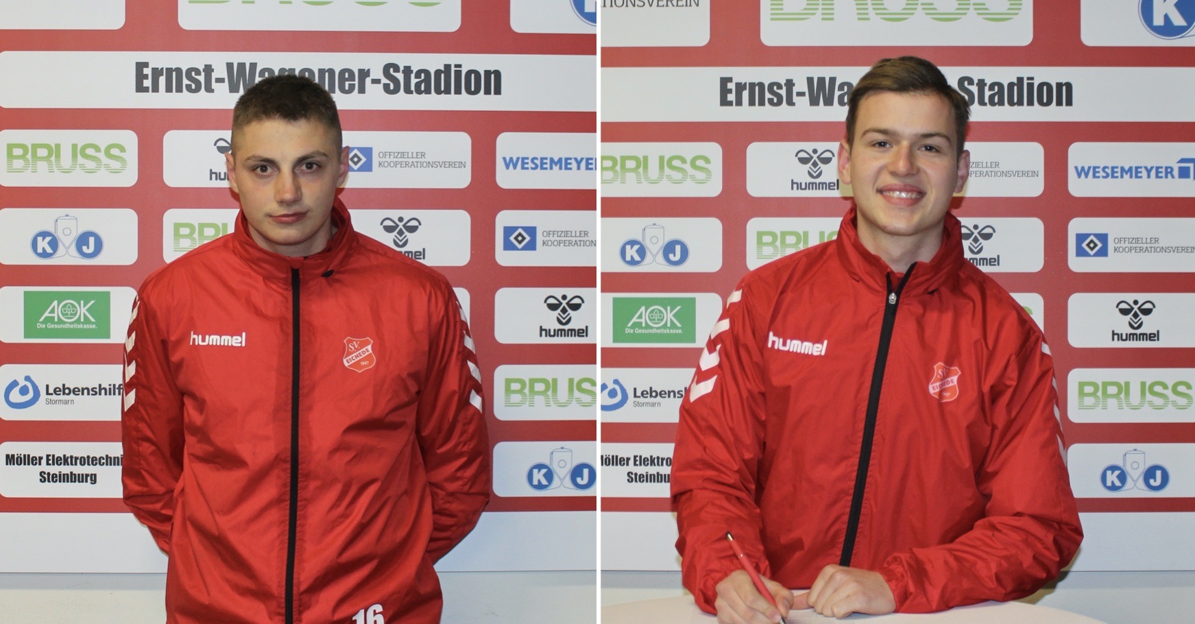 Moritz Holst und Tino Arp (re.), SV Eichede. hfr