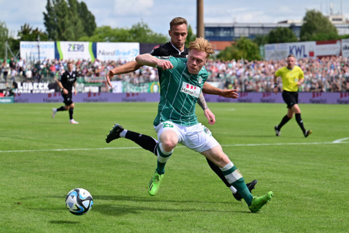 Leon Sommer (VfB Lübeck) war gut in seinem ersten Drittligaspiel