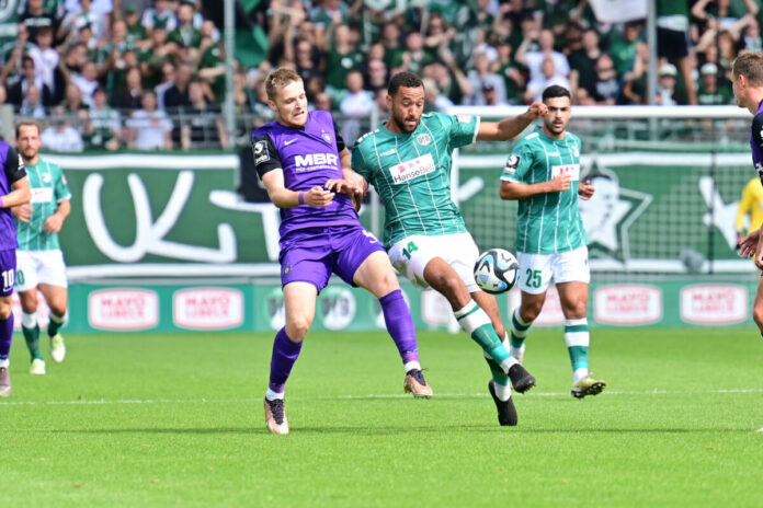 Cyrill Akono (VfB Lübeck) im Spiel gegen den FC Erzgebirge Aue