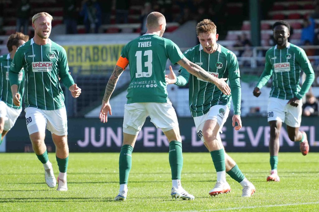 VfB Lübeck: Starke Phasen zu Beginn beider Halbzeiten entscheiden die Partie 1 vfb torjubel @ VfB Lübeck: Starke Phasen zu Beginn beider Halbzeiten entscheiden die Partie